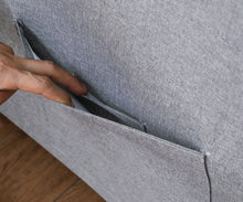 Zoey 33.25"W Light Gray Linen Convertible Sleeper Chair