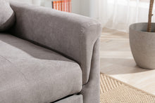 Hannah 35"W Gray Woven Convertible Armchair