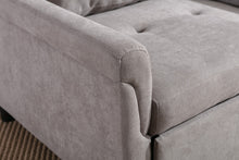Hannah 35"W Gray Woven Convertible Armchair