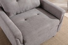 Hannah 35"W Gray Woven Convertible Armchair