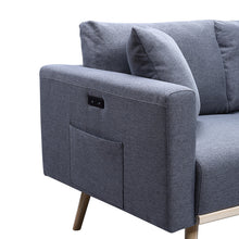 Easton 75"W Dark Gray Linen Fabric Sofa