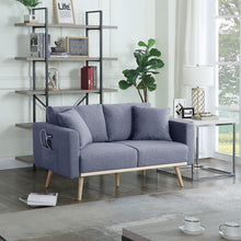 Easton 56.5"W Dark Gray Linen Fabric Loveseat