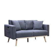 Easton 56.5"W Dark Gray Linen Fabric Loveseat
