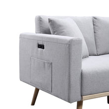 Easton 75"W Light Gray Linen Fabric Sofa