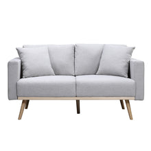 Easton 56.5"W Light Gray Linen Fabric Loveseat
