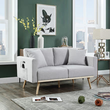 Easton 56.5"W Light Gray Linen Fabric Loveseat