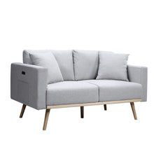 Easton 56.5"W Light Gray Linen Fabric Loveseat