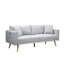 Easton 75"W Light Gray Linen Fabric Sofa