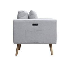 Easton 56.5"W Light Gray Linen Fabric Loveseat