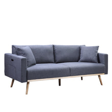 Easton 75"W Dark Gray Linen Fabric Sofa