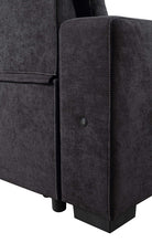 Toby 95" Black Woven Reversible Sleeper Sectional Sofa