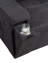 Toby 95" Black Woven Reversible Sleeper Sectional Sofa