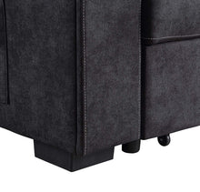 Toby 95" Black Woven Reversible Sleeper Sectional Sofa