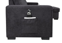 Toby 95" Black Woven Reversible Sleeper Sectional Sofa