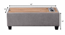 Madison Light Gray Upholstered Storage Ottoman Console Table