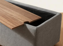 Madison Light Gray Upholstered Storage Ottoman Console Table
