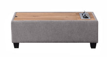 Madison Light Gray Upholstered Storage Ottoman Console Table