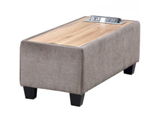 Madison Light Gray Upholstered Storage Ottoman Console Table