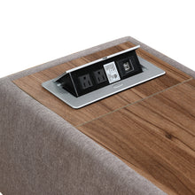 Madison Light Gray Upholstered Storage Ottoman Console Table