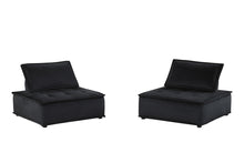 Anna 40"W Black Velvet Set of 2 Armless Lounge Chair