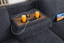 Mackenzie 91" Dark Gray Chenille Reversible Sleeper Sectional