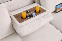 Mackenzie 91" Beige Chenille REVERSIBLE Sleeper Sectional