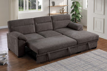 Kipling II 95" Brown Chenille Sleeper Sectional Sofa