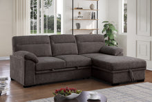 Kipling II 95" Brown Chenille Sleeper Sectional Sofa
