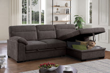 Kipling II 95" Brown Chenille Sleeper Sectional Sofa