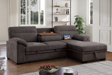 Kipling II 95" Brown Chenille Sleeper Sectional Sofa