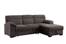 Kipling II 95" Brown Chenille Sleeper Sectional Sofa