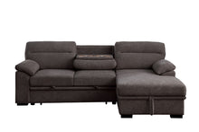 Kipling II 95" Brown Chenille Sleeper Sectional Sofa