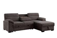 Kipling II 95" Brown Chenille Sleeper Sectional Sofa