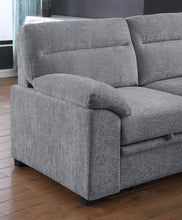 Kipling II 95" Light Gray Chenille Sleeper Sectional Sofa