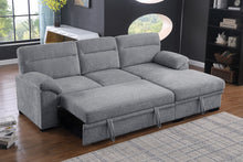 Kipling II 95" Light Gray Chenille Sleeper Sectional Sofa