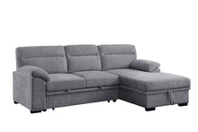 Kipling II 95" Light Gray Chenille Sleeper Sectional Sofa