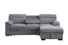 Kipling II 95" Light Gray Chenille Sleeper Sectional Sofa