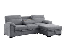 Kipling II 95" Light Gray Chenille Sleeper Sectional Sofa