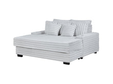 Symphony 67"W Light Gray Corduroy Oversized Sofa Chaise Lounge Chair