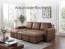 George 95" Caramel Pet-Friendly Scratch-Resistant Performance Fabric Convertible Sleeper Sectional
