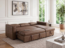 George 95" Caramel Pet-Friendly Scratch-Resistant Performance Fabric Convertible Sleeper Sectional
