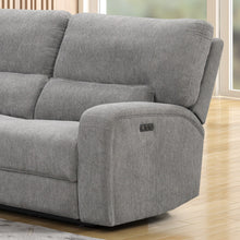 Anthony 114" Wide Light Gray Chenille Fabric Power Reclining Sectional