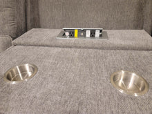 Anthony 114" Wide Light Gray Chenille Fabric Power Reclining Sectional