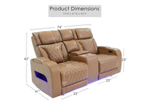 Jazz 74" Light Brown Leather Aire Transformer Power Reclining Loveseat