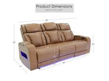 Jazz 86" Light Brown Leather Aire Transformer Power Reclining Sofa