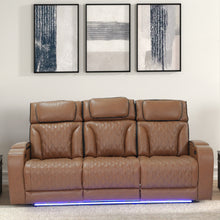 Jazz 86" Light Brown Leather Aire Transformer Power Reclining Sofa