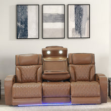 Jazz 86" Light Brown Leather Aire Transformer Power Reclining Sofa