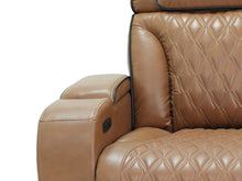 Jazz 74" Light Brown Leather Aire Transformer Power Reclining Loveseat
