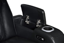 Jazz Black Leather Aire Transformer Power Reclining Loveseat