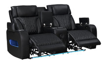 Jazz Black Leather Aire Transformer Power Reclining Loveseat